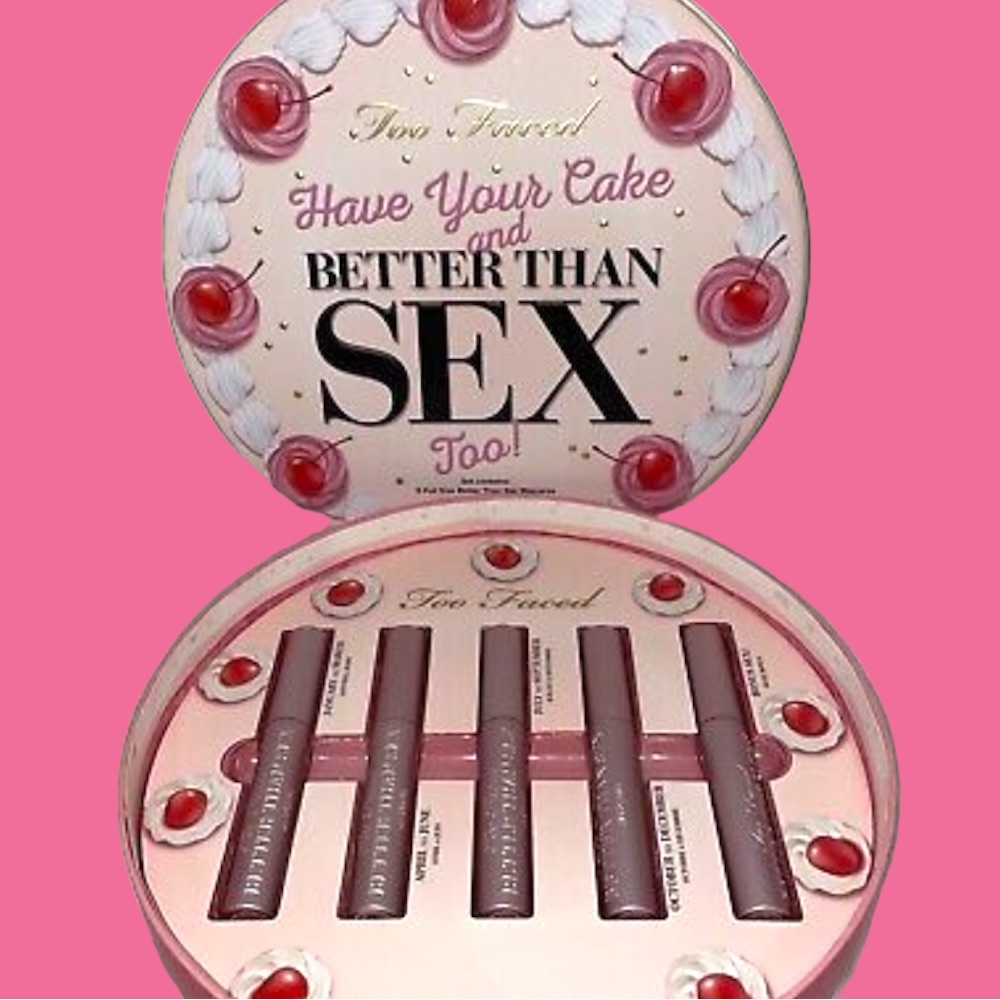 TOO FACED HAVE YOUR CAKE & BETTER THAN SEX TOO 5 PIECE MASCARA VAULT BNIB